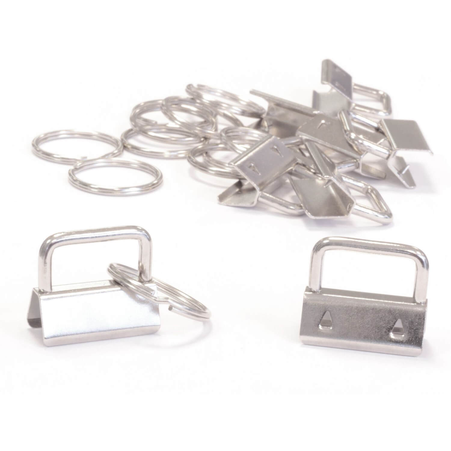 Embout de sangle porte-clés 30mm - couleur argent-1 Embout de sangle porte-clés 30mm - couleur argent-1