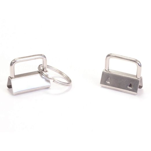 Embout de sangle porte-clés 30mm - couleur argent Embout de sangle porte-clés 30mm - couleur argent
