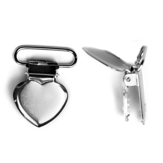 Portes bretelles clips coeurs 25 mm