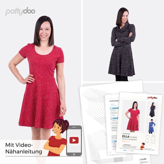 Jerseykleid - Ella - Papier-Schnittmuster