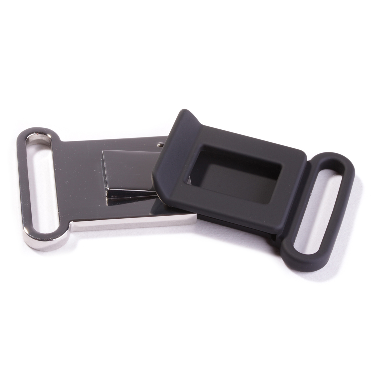Steckschließe Kunststoff Metall Kombination - schwarz - 40mm-1 Steckschließe Kunststoff Metall Kombination - schwarz - 40mm-1