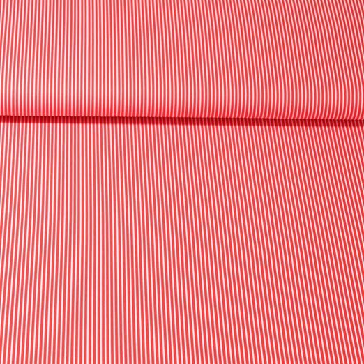Coton tissé - Rayures Rouge
