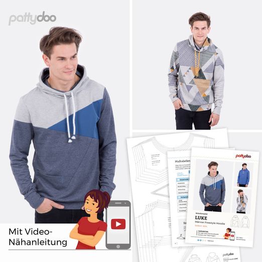 Freestyle Hoodie - Luke - Papier-Schnittmuster