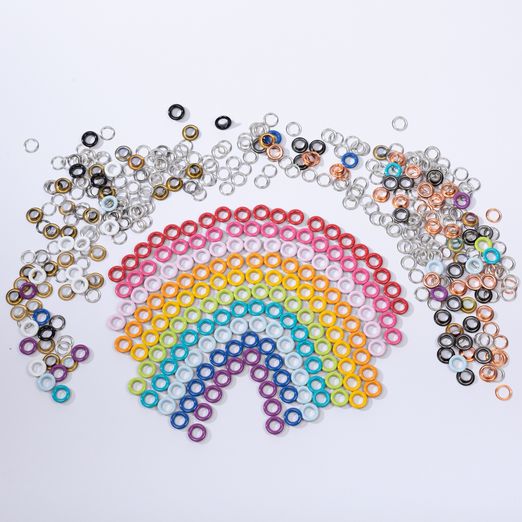 Bunte Ösen 8mm Ø - Set mit 280 Stück