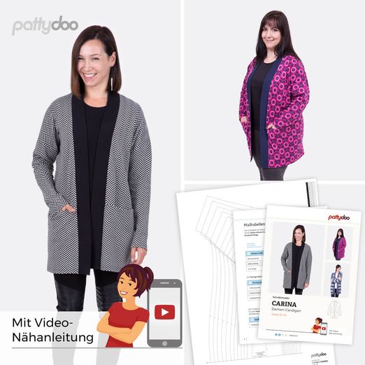 Cardigan - Carina - Papier-Schnittmuster