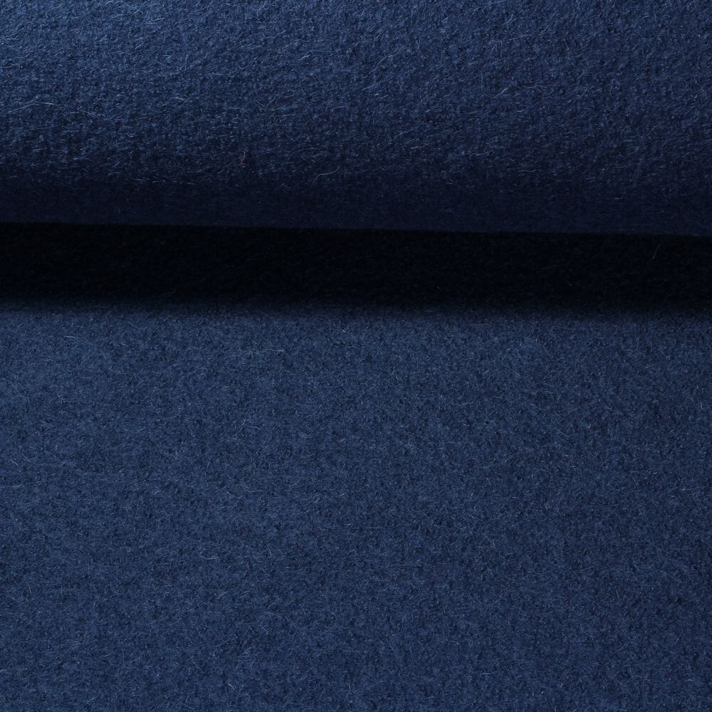 Laine bouillie/Loden Waltraud - Bleu pétrole Uni-0 Laine bouillie/Loden Waltraud - Bleu pétrole Uni-0