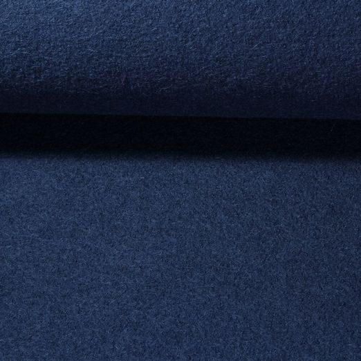 Laine bouillie/Loden Waltraud - Bleu pétrole Uni Laine bouillie/Loden Waltraud - Bleu pétrole Uni