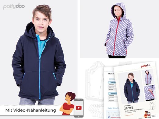 Kinder- und Teenie Softshelljacke - Jacky - Papier-Schnittmuster