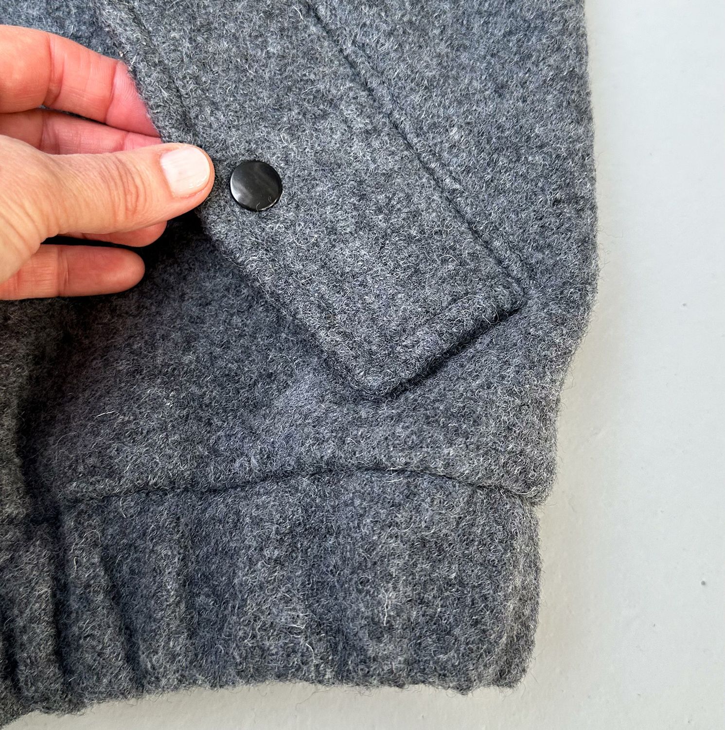 Laine bouillie loden Waltraud - Gris Mélange Uni-3 Laine bouillie loden Waltraud - Gris Mélange Uni-3