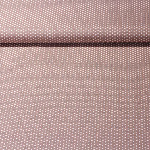 Baumwolle Popeline Stella - Mini Sterne Taupe Weiß Baumwolle Popeline Stella - Mini Sterne Taupe Weiß