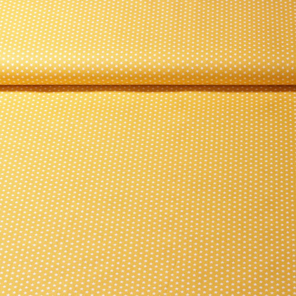 Baumwolle Popeline Stella - Mini Sterne Gelb Weiß-0 Baumwolle Popeline Stella - Mini Sterne Gelb Weiß-0
