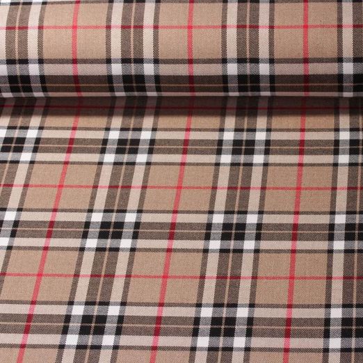 Modestoff - Tartan Check Karos Beige Modestoff - Tartan Check Karos Beige