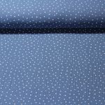 Mousseline en coton - Double gaze Points  bleu blanc