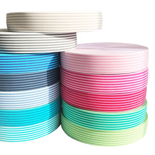 Bande élastique 40mm rayée - au mètre Bande élastique 40mm rayée - au mètre