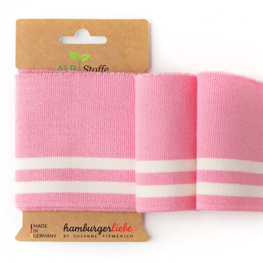 Bords cotes Cuff Me Bold Knit Rose Blanc