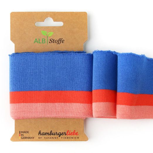 Cuff Me College Strick Blau Apricot