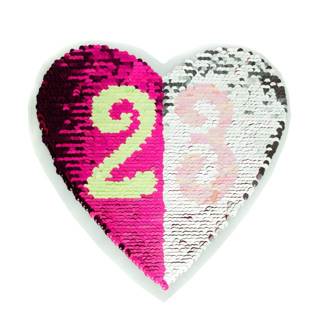 Wendepailletten Patch Aufnäher 23 Herz 21 x 22 cm-1 Wendepailletten Patch Aufnäher 23 Herz 21 x 22 cm-1