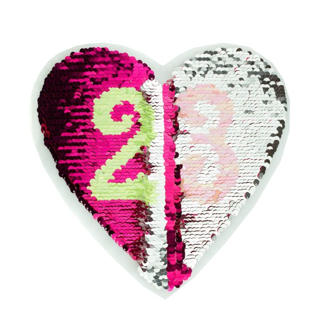 Wendepailletten Patch Aufnäher 23 Herz 21 x 22 cm-2 Wendepailletten Patch Aufnäher 23 Herz 21 x 22 cm-2