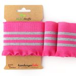 Bords côtes Cuff Me Frill tricoté par Albstoffe Rose argenté pailleté