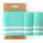 Bord cote manchette Cuff Me Bold d'Albstoffe Menthe Blanc