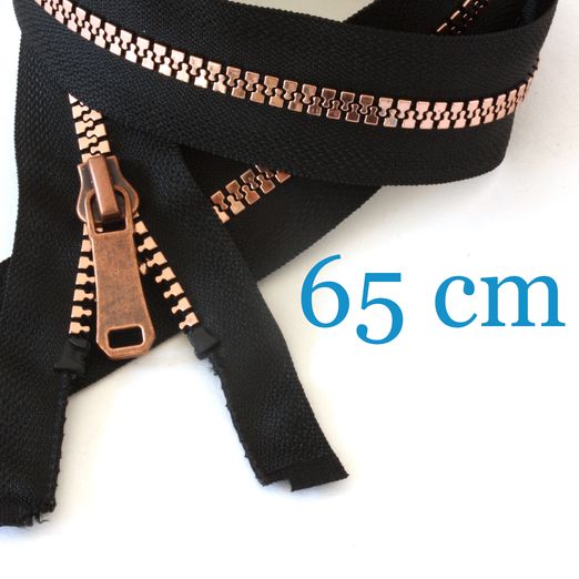 Kupfer metallisierter Jacken Reißverschluss teilbar 65 cm Kupfer metallisierter Jacken Reißverschluss teilbar 65 cm