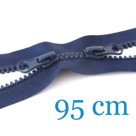 Fermeture éclair double curseur séparable pour vestes 95 cm
