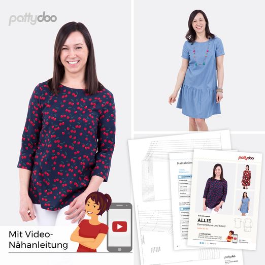 Damenbluse & Kleid - Allie - Papier-Schnittmuster