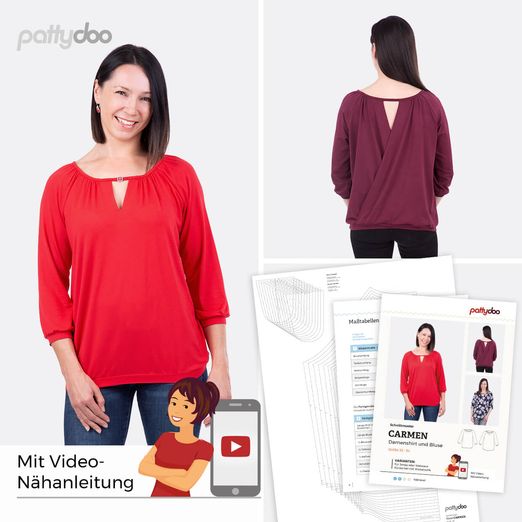 Damenshirt & Bluse - Carmen - Papier-Schnittmuster