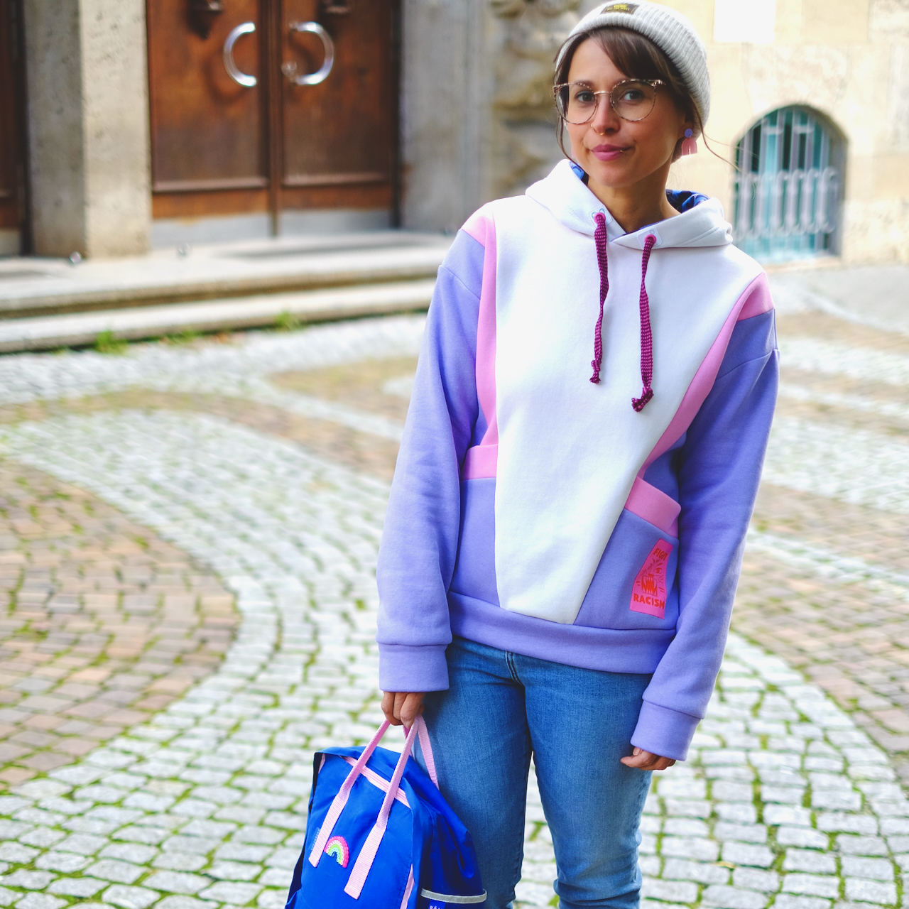 Kuschelsweat Renate - Flieder angeraut-1 Kuschelsweat Renate - Flieder angeraut-1