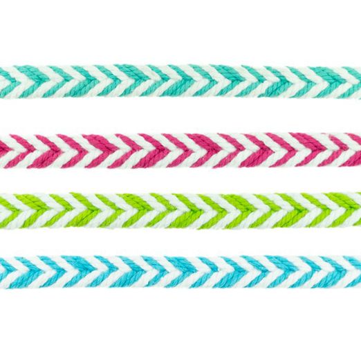 Cordon en coton à chevrons de 10 mm - 2m de long Cordon en coton à chevrons de 10 mm - 2m de long