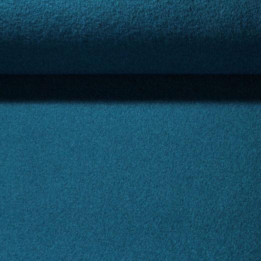 Laine bouillie/Loden Waltraud - Bleu pétrole Uni