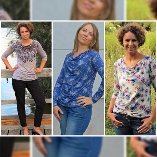 Wasserfallshirt - CLARE - Schnittmuster eBook