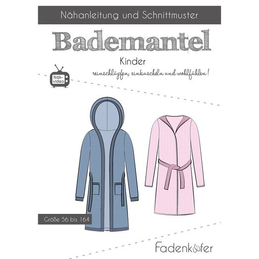 Kinder Bademantel - Papierschnittmuster