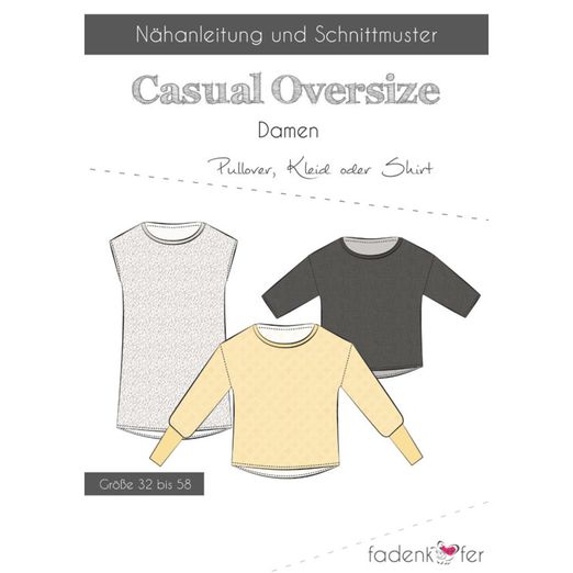 Casual Oversize Pullover - Papierschnittmuster