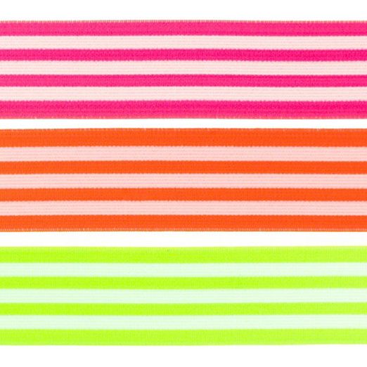 Gummiband 40mm - Neon Streifen - Meterware