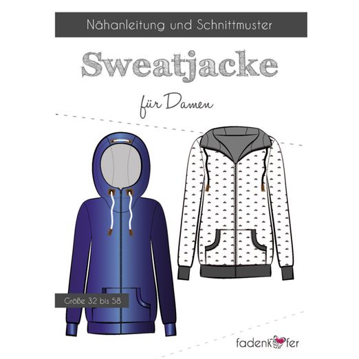 Damen Sweatjacke - Papierschnittmuster