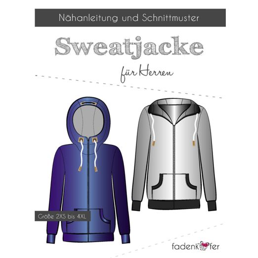 Herren Sweatjacke - Papierschnittmuster