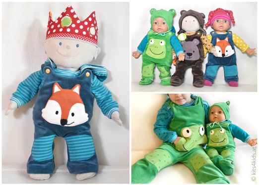 Puppenkombi - Krabbelhose und Knopfpullover - Schnittmuster eBook