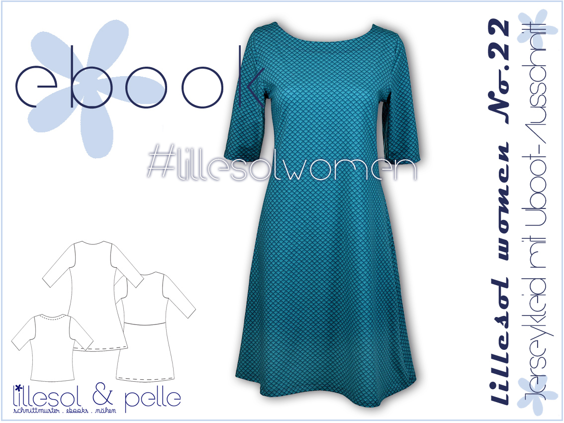 Jerseykleid mit Uboot-Ausschnitt - lillesol women No.22 - Schnittmuster eBook-1 Jerseykleid mit Uboot-Ausschnitt - lillesol women No.22 - Schnittmuster eBook-1