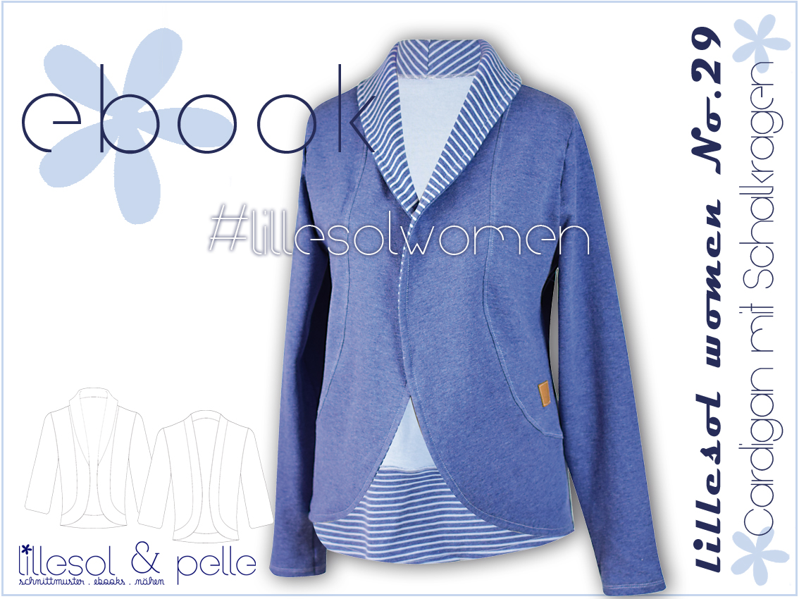 Cardigan mit Schalkragen - lillesol women No.29 - Schnittmuster eBook-1 Cardigan mit Schalkragen - lillesol women No.29 - Schnittmuster eBook-1