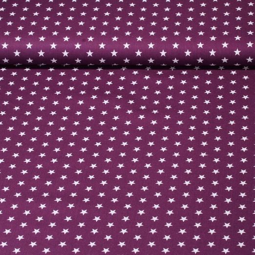 Coton à motifs - Étoiles Violet Blanc