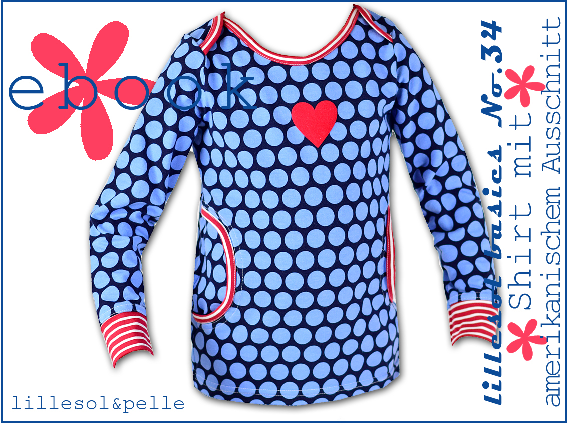 Shirt mit amerikanischem Ausschnitt - lillesol basic No.34 - Schnittmuster eBook-1 Shirt mit amerikanischem Ausschnitt - lillesol basic No.34 - Schnittmuster eBook-1