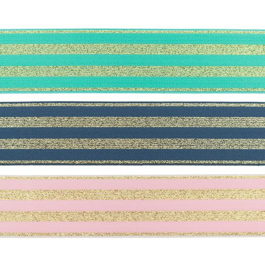 Ruban élastique Lurex Gold 20mm - au mètre Ruban élastique Lurex Gold 20mm - au mètre