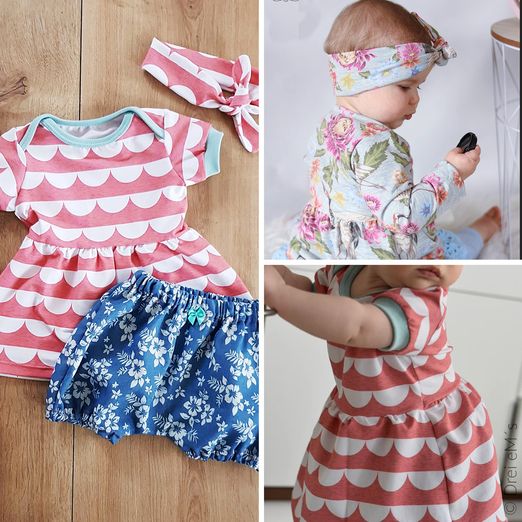 Newborn-Set Kleid Hose Haarband - LOU - Schnittmuster eBook