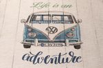 Panneau de Canevas - VW Bulli 'La vie est une aventure' Beige Multicolore