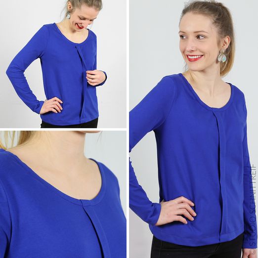 Langarmshirt mit Biese - FRAU JELLA - Schnittmuster eBook Langarmshirt mit Biese - FRAU JELLA - Schnittmuster eBook