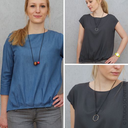 Bluse mit Saumfalten - FRAU NINA - Schnittmuster eBook Bluse mit Saumfalten - FRAU NINA - Schnittmuster eBook