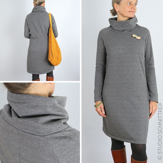 Sweatkleid mit Rollkragen - FRAU POLLY - Schnittmuster eBook Sweatkleid mit Rollkragen - FRAU POLLY - Schnittmuster eBook