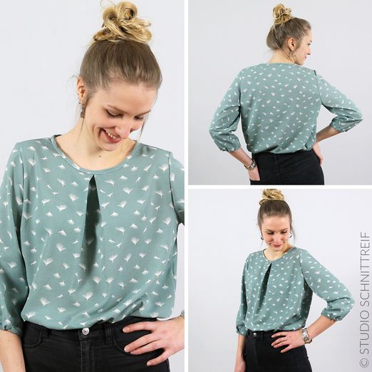 Bluse mit Kellerfalte - FRAU SUKI - Schnittmuster eBook Bluse mit Kellerfalte - FRAU SUKI - Schnittmuster eBook