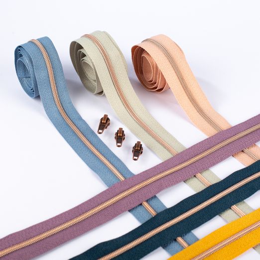 CUIVRÉ Fermeture éclair - Glissière 4mm - Longueur 1m - Métallisé